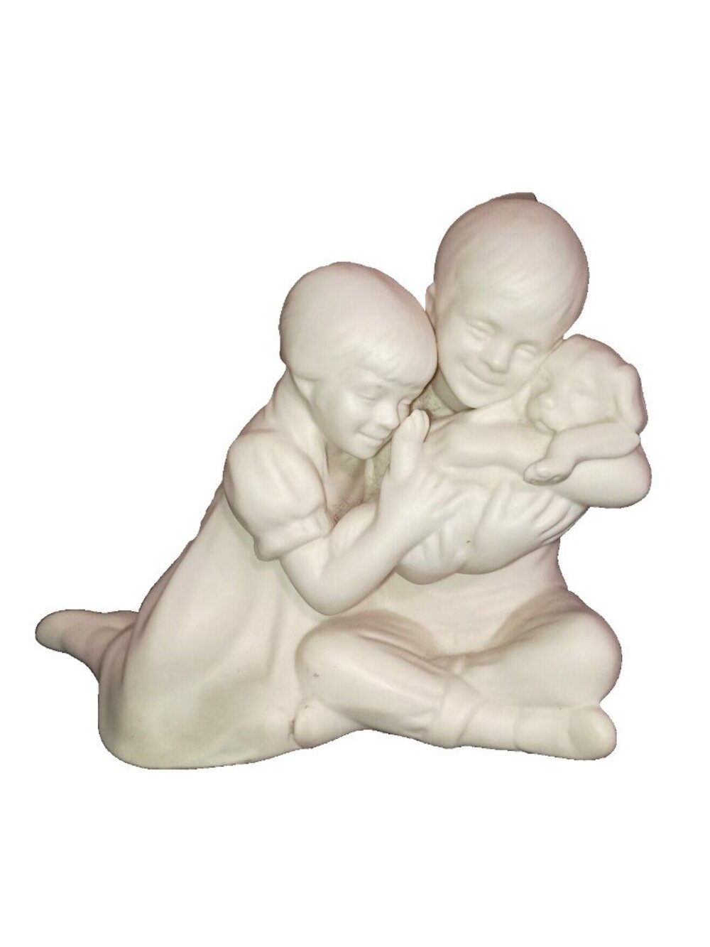 LDS Florence Hansen Classics Heads Or Tails Boy Girl Dog Porcelain Figurine 1993